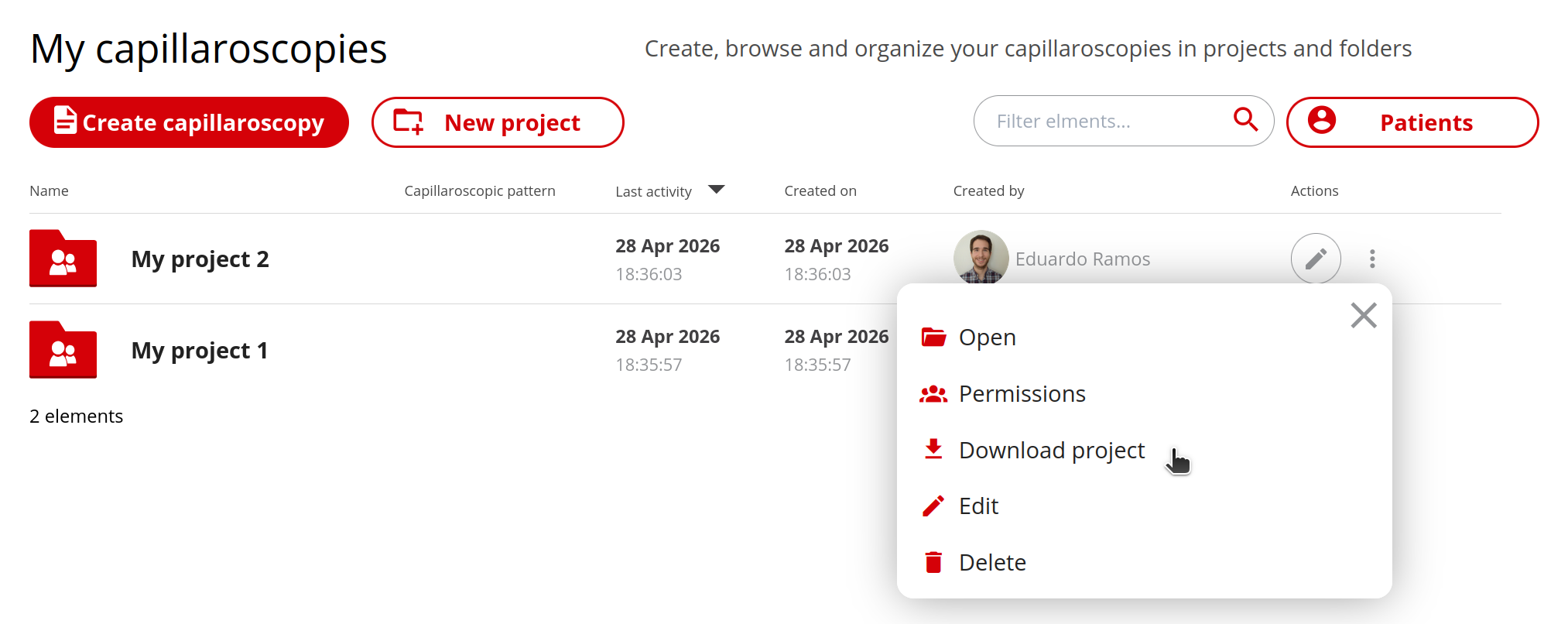 Export a complete project, folder or patient series as a ZIP file, so your team can keep a full offline archive without downloading every item separately.